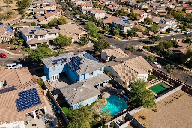 drone / aerial view with a residential view