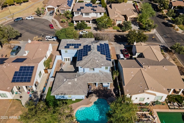 bird's eye view with a residential view