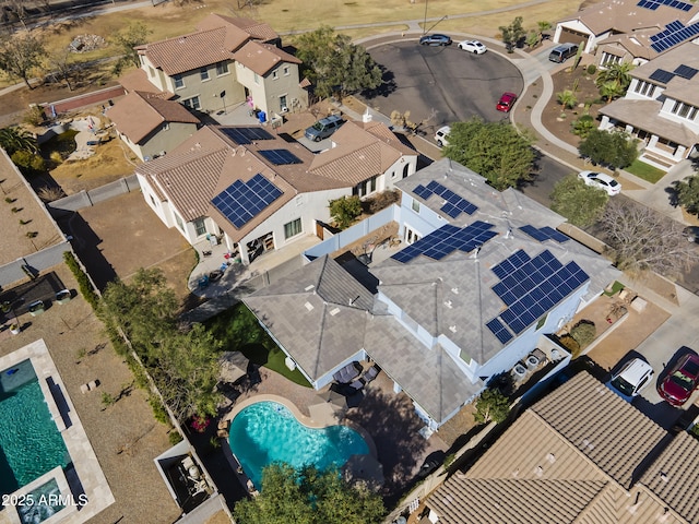 aerial view with a residential view