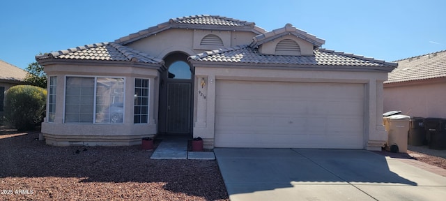 view of front facade with a garage