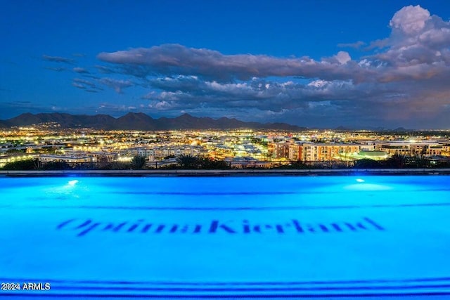 view of water feature with a mountain view