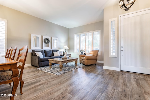 4422 E Spur Dr, Cave Creek, AZ 85331 - living area with wood finished floors, plenty of natural light, and baseboards