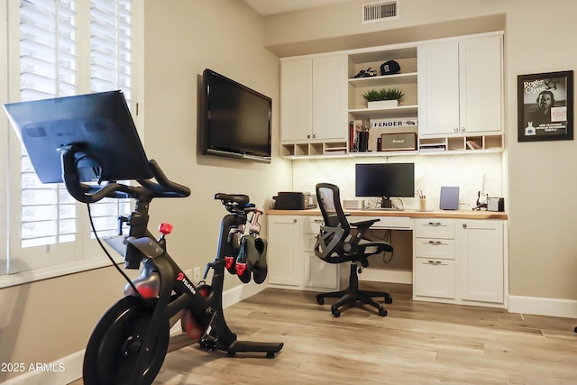 4422 E Spur Dr, Cave Creek, AZ 85331 - office space featuring light wood-style flooring, baseboards, and built in study area