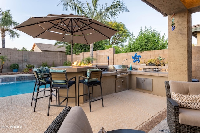 4422 E Spur Dr, Cave Creek, AZ 85331 - fenced backyard with a patio and a bar