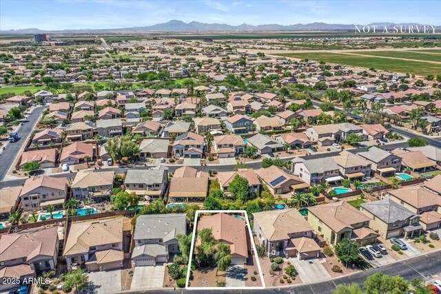 45131 W Horse Mesa Rd, Maricopa, AZ 85139 - aerial view of property and surrounding area featuring property boundaries highlighted and mountains