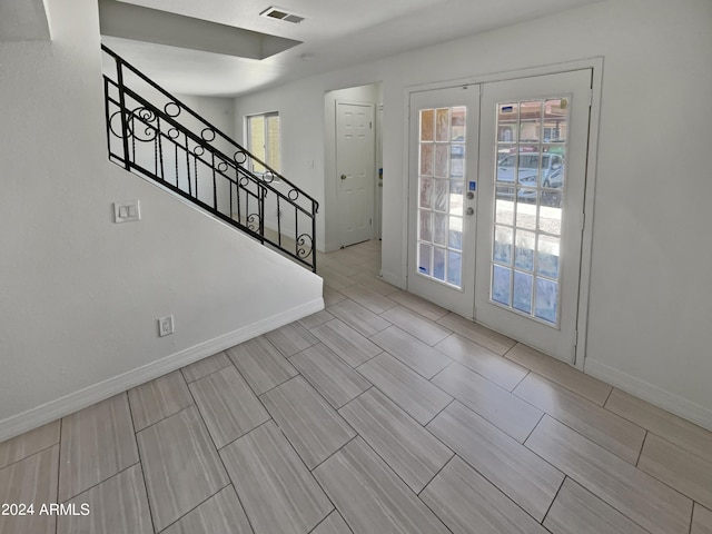 entrance foyer with french doors