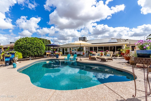 pool featuring outdoor lounge area and a patio area