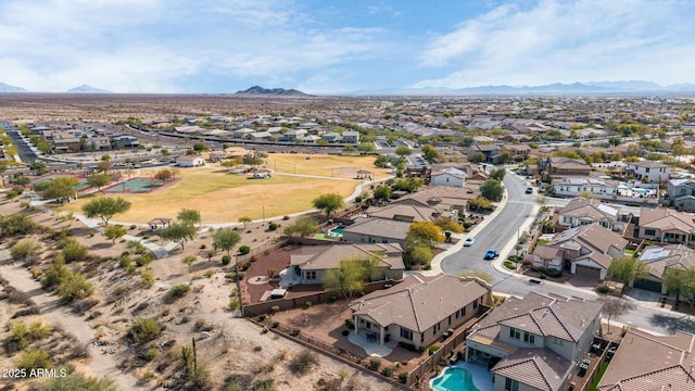 bird's eye view featuring a mountain view