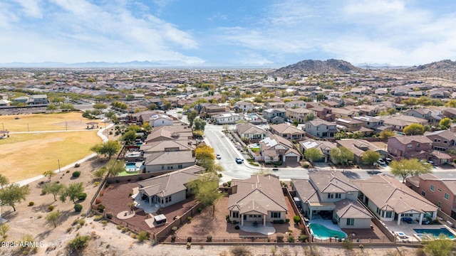 aerial view featuring a mountain view