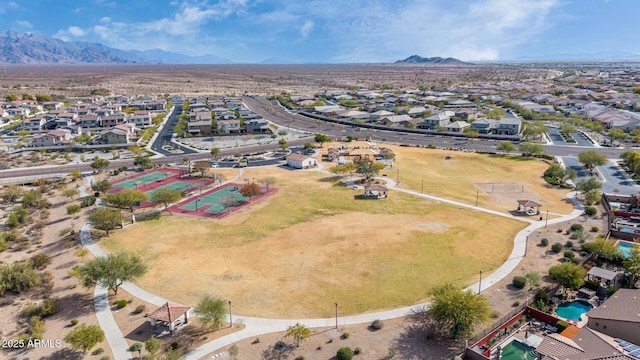 bird's eye view featuring a mountain view