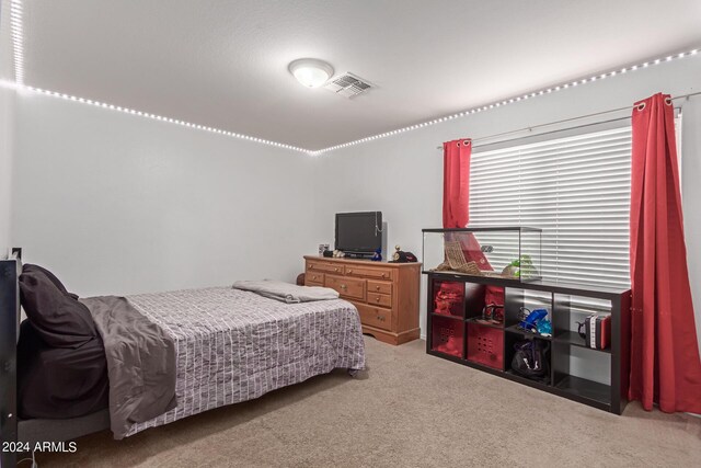 bedroom with carpet