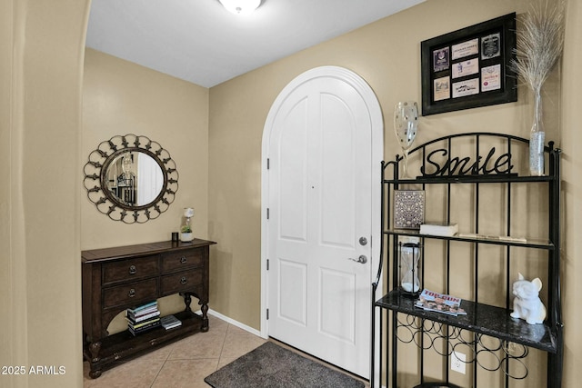 view of tiled entrance foyer