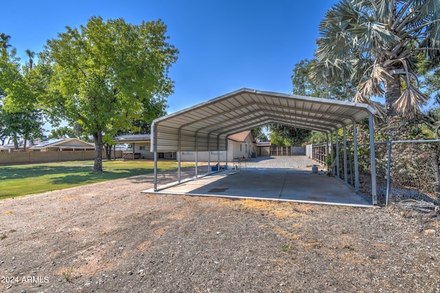 view of parking featuring a carport