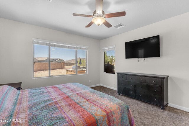 23886 W Harrison Dr, Buckeye, AZ 85326 - carpeted bedroom with multiple windows and ceiling fan