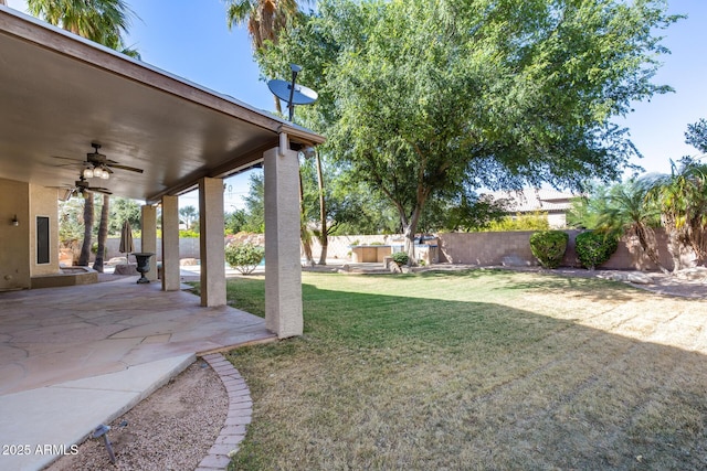 7217 S Hazelton Ln, Tempe, AZ 85283 - view of yard with ceiling fan and a patio