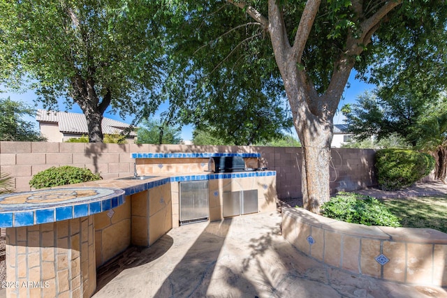 7217 S Hazelton Ln, Tempe, AZ 85283 - view of patio featuring exterior kitchen and a sink