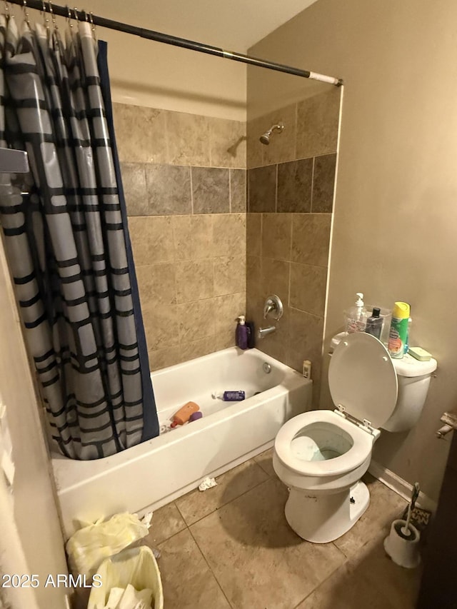 9054 E Crescent Ave, Mesa, AZ 85208 - bathroom with shower / bath combo, toilet, and tile patterned floors