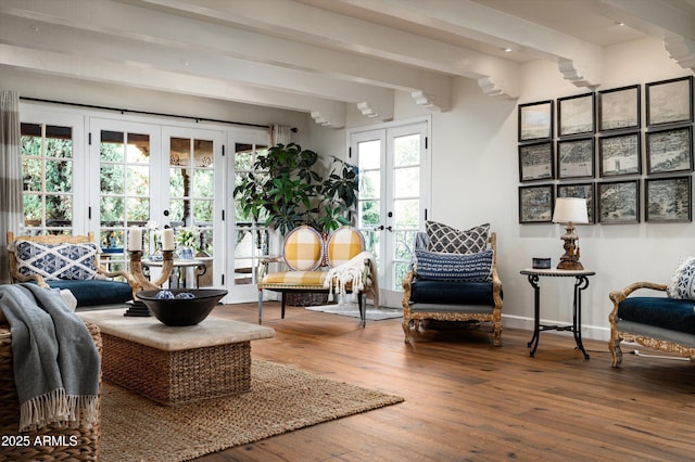 4316 N 40th St, Phoenix, AZ 85018 - living area featuring french doors and wood-type flooring