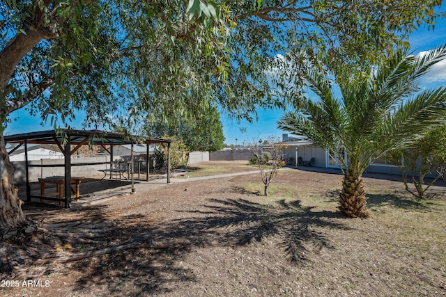 view of yard with fence