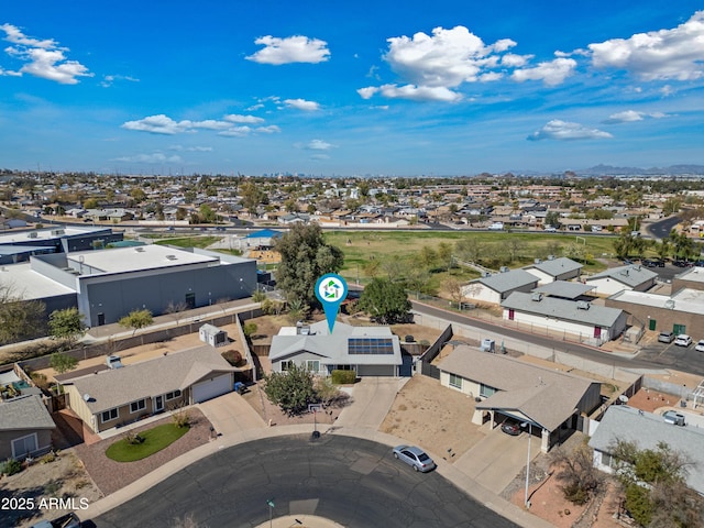 aerial view featuring a residential view