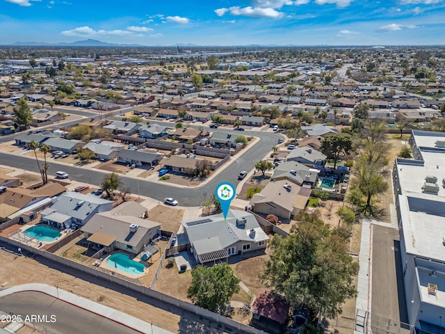 bird's eye view with a residential view