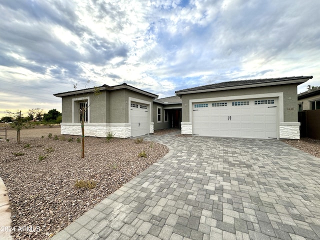 view of front of home featuring a garage