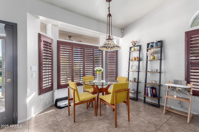 view of tiled dining room