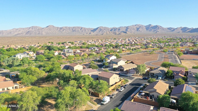 drone / aerial view with a mountain view