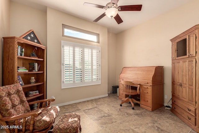 4615 S Primrose Dr, Gold Canyon, AZ 85118 - office space featuring baseboards and a ceiling fan