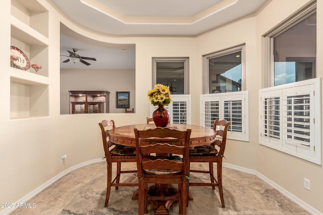 4615 S Primrose Dr, Gold Canyon, AZ 85118 - dining space featuring stone finish flooring and ceiling fan