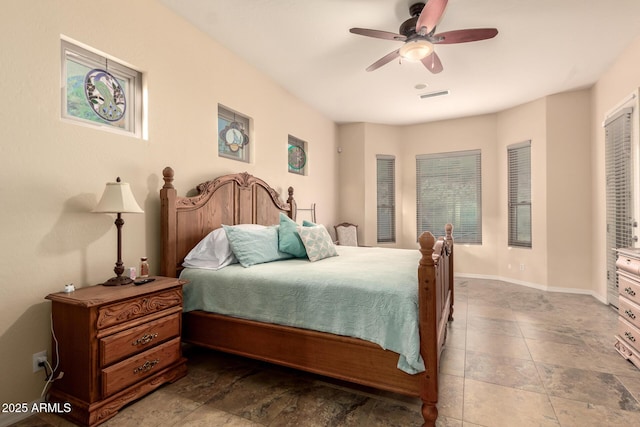 4615 S Primrose Dr, Gold Canyon, AZ 85118 - bedroom with visible vents, a ceiling fan, and baseboards