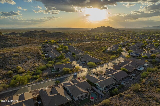4615 S Primrose Dr, Gold Canyon, AZ 85118 - aerial view at dusk with a residential view and a mountain view