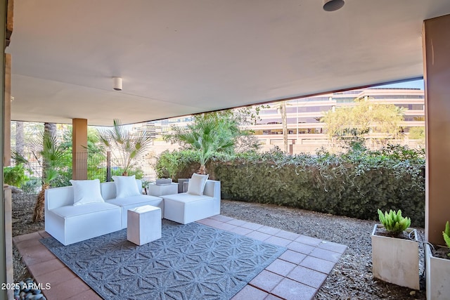 view of patio with an outdoor hangout area