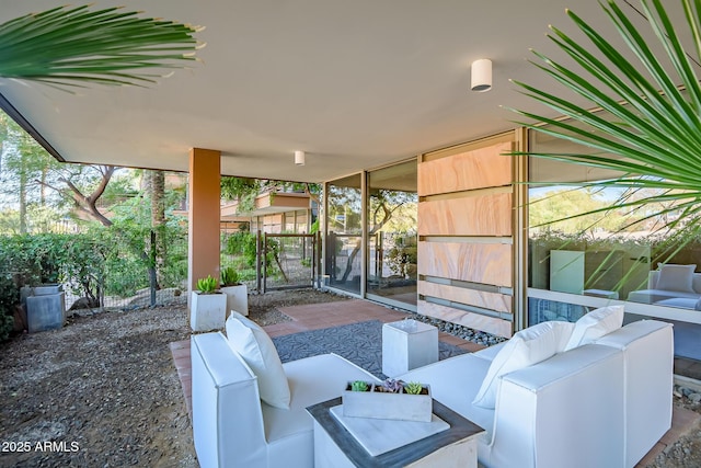 view of patio with an outdoor hangout area