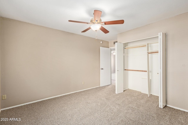 1874 E Huntington Dr, Tempe, AZ 85282 - unfurnished bedroom with carpet flooring, a closet, a ceiling fan, and baseboards