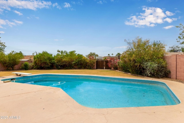 1874 E Huntington Dr, Tempe, AZ 85282 - view of swimming pool with a diving board and a patio