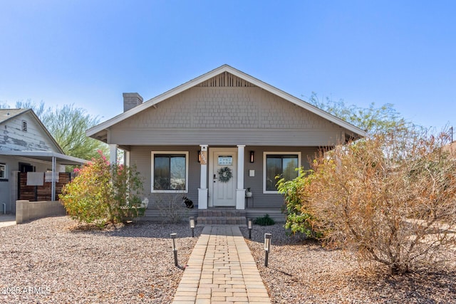 bungalow-style house featuring a porch