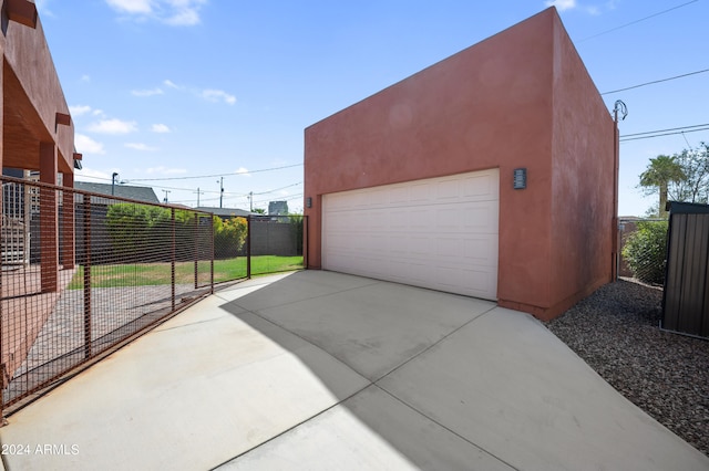 view of garage