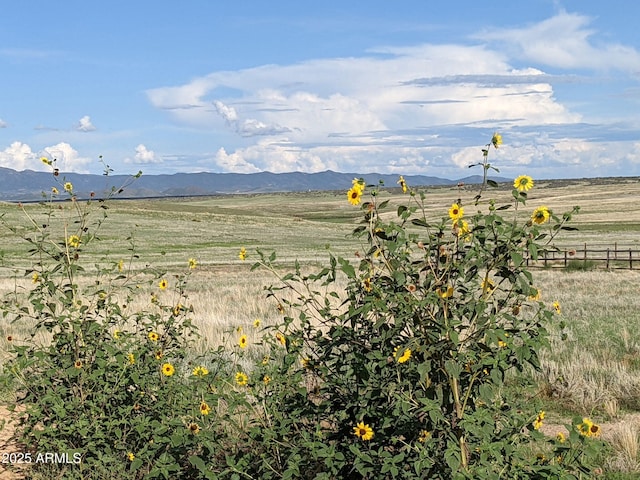 view of mountain feature featuring a rural view