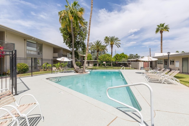 view of pool featuring a patio