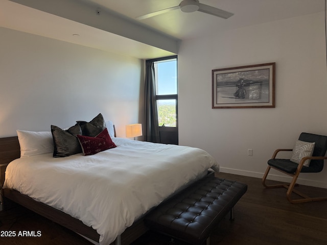 200 W Portland St Unit 1222, Phoenix, AZ 85003 - bedroom featuring dark wood-type flooring and ceiling fan