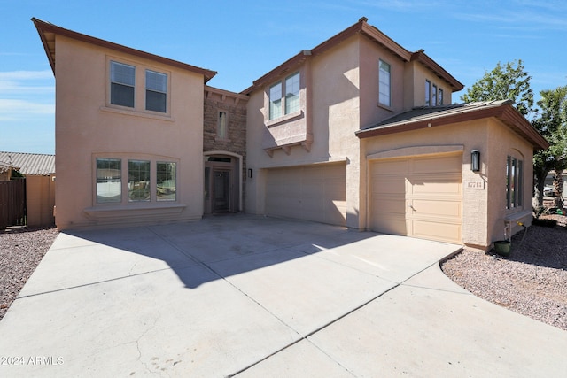 view of front of house with a garage