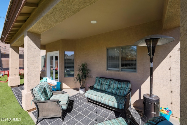 view of patio with outdoor lounge area