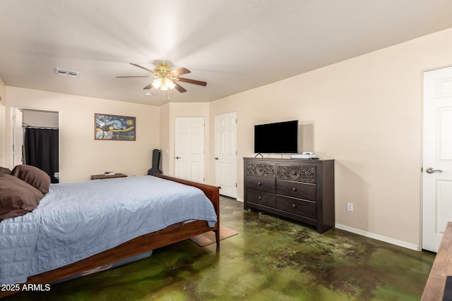4621 S 179th Dr, Goodyear, AZ 85338 - bedroom with concrete floors and a ceiling fan
