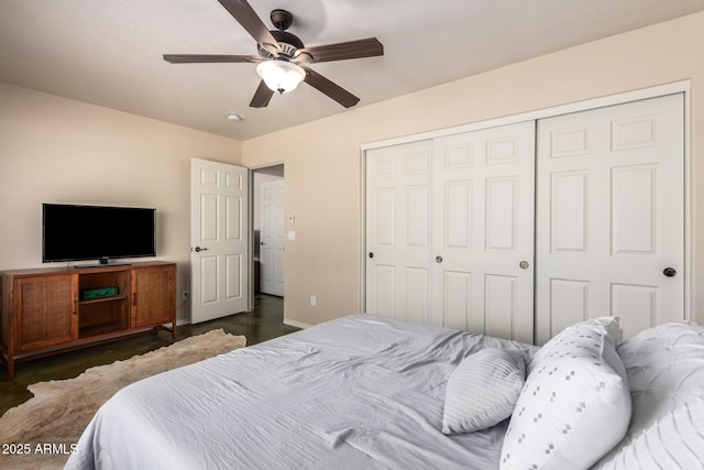 4621 S 179th Dr, Goodyear, AZ 85338 - bedroom with a closet and a ceiling fan