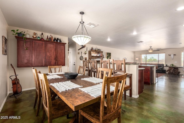4621 S 179th Dr, Goodyear, AZ 85338 - dining area with concrete flooring, recessed lighting, and ceiling fan
