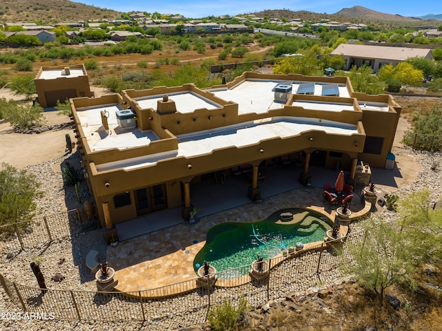 bird's eye view with a mountain view