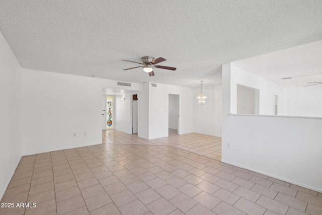 11044 W Cheryl Dr, Sun City, AZ 85351 - unfurnished room featuring ceiling fan, a chandelier, and a textured ceiling