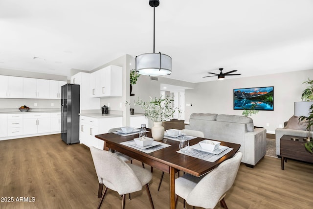 25810 S Boxwood Dr, Sun Lakes, AZ 85248 - dining space featuring wood finished floors and a ceiling fan