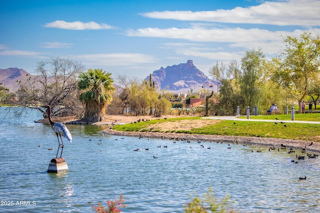 view of water feature featuring a mountain view